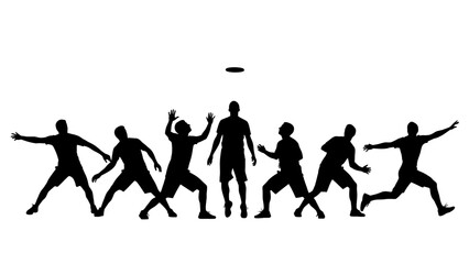 Silhouette of Ultimate Frisbee Players in Action.