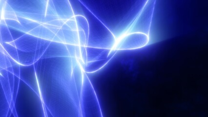 Abstract neon blue light waves on a dark background, creating a dynamic and futuristic energy flow. Ideal for backgrounds, technology themes, and creative designs