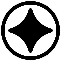 Fototapeta premium Star. Outlined stroke vector icon with black-filled details.