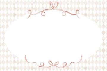 Watercolor frame illustration with Ribbon border and bow in pastel colors. Cute background for nursery wall art, children posters, wedding invitations, greeting cards and stationery design. © Alisles