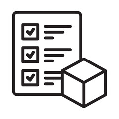 Checklist Document and Package Box Icon Delivery Service Line Vector Illustration