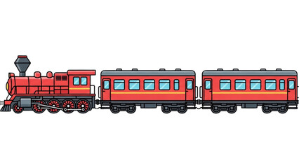 Vintage train vehicle autocad blueprint illustration with locomotive and carriages in a technical drawing style © Stock Image Paradise