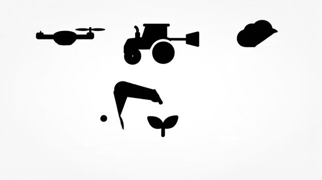 Animated icon set for smart farming and agritech technology.