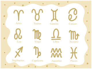 12星座の記号アイコンセット