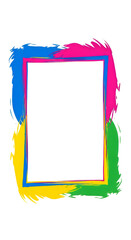 Vibrant Abstract Paint Splash Border Frame with Colorful Grunge Texture - Creative Design Element for Art and Celebration