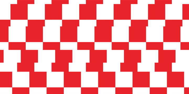 Red and white lattice vector illustration alternating into square shape medium size. modern illustration