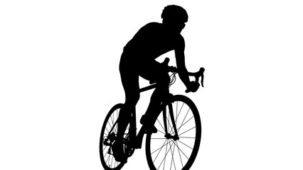 Obraz premium Silhouette of a cyclist riding a bicycle.