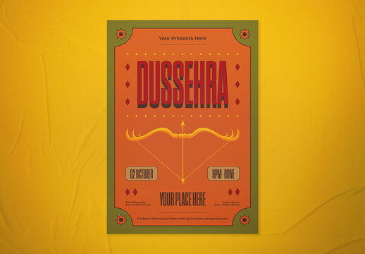 Vintage Bold Dussehra Flyer