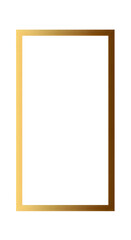 Obraz premium Elegant Golden Rectangle Frame on White Background - Simple Minimalist Border for Design, Invitation, or Presentation