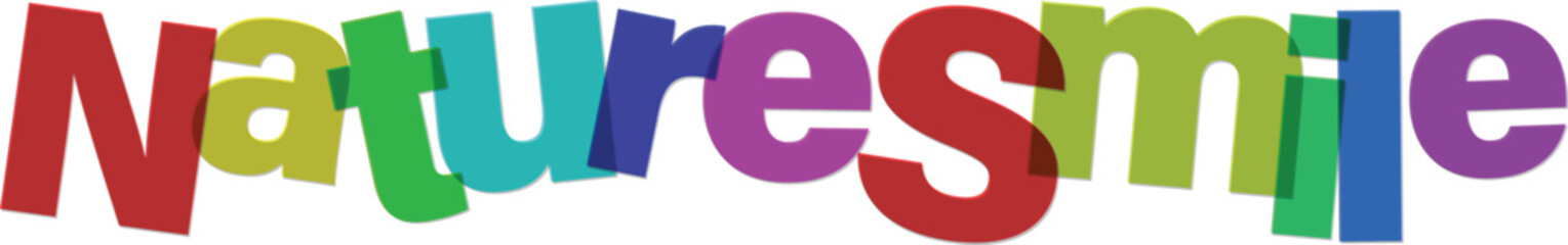 Multicolored word nature smile colorful letters typography design  a vibrant playful combination of colorful letters forming the phrase nature smile © Parvin