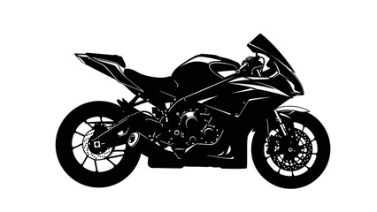 Obraz premium Sleek Black Sports Motorcycle Isolated on White Background.