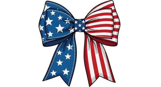Memorial day patriotic american flag bow decoration