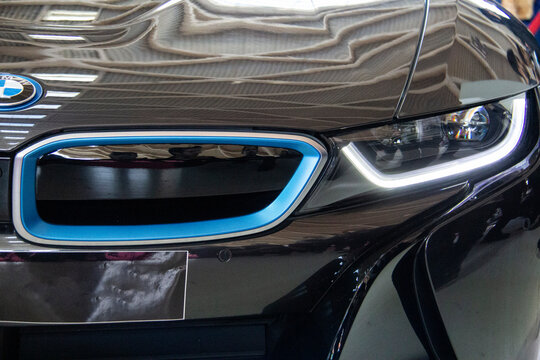 Tehran, Iran - February 18, 2017 - Front view of the BMW i8