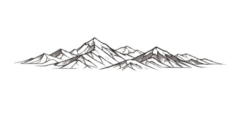 A panoramic winter nature landscape vector illustration featuring snowy mountains and icy glaciers under a blue sky with white clouds and cold rock trees © Hena