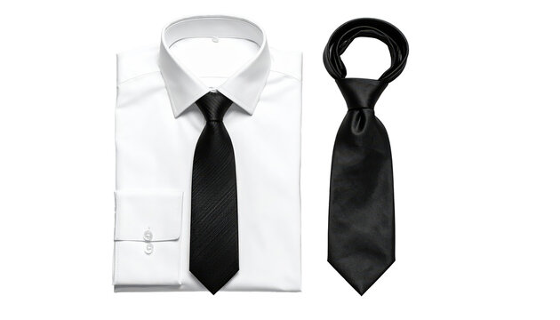 Professionalism and Corporate Style White Shirt and Black Tie for Business Meeting or Formal Event on Transparent Background