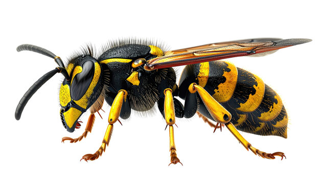 Insecticide Resistance And Pest Control Close-Up Of A Wasp With Transparent Background Representing Invasive Species And Environmental Concerns