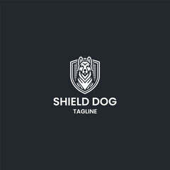 Fototapeta premium Shield dog logo style icon design template vector illustration