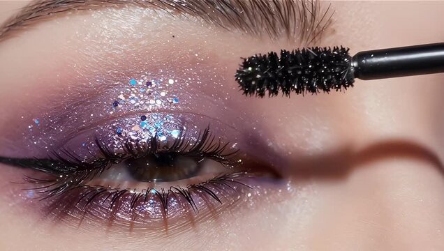 Glamorous Eye Makeup Tutorial for Stunning Looks with Glitter and Mascara