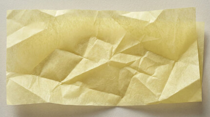 Obraz premium Crumpled Pastel Yellow Tissue Paper Texture Close-Up