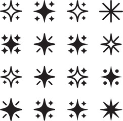 Obraz premium Sparkle Star Line Editable Icon Set – Contains Icons Related to Shine, Glitter, Magic, Light, Decoration & More. Editable Stroke. Vector Illustration