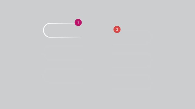 animated video of business infographics white shape 6 and 8 steps , multicolor label for workflow, presentation, 4k animation