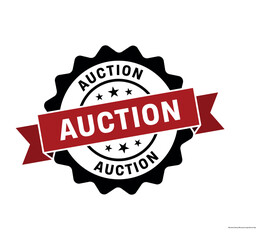 Obraz premium Auction Stamp, Auction Grunge Round Sign