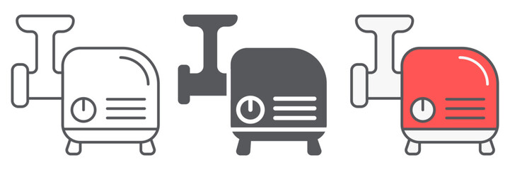 Meat grinder line icon, kitchen and utensil, chopper sign, vector graphics, a linear pattern on a white background. © amin268
