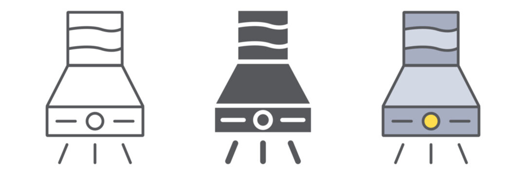Exhaust hood line icon, fan and kitchen, extractor hood sign, vector graphics, a linear pattern on a white background.