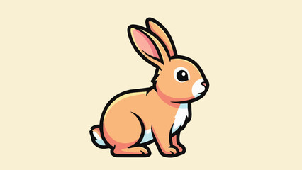 Fototapeta premium Cute pet rabbit standing sideways, modern cartoon vector