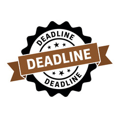 Obraz premium Deadline Stamp, Deadline Round Sign With Ribbon