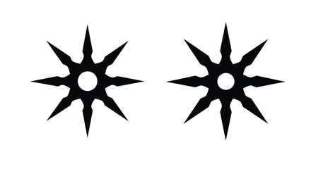 Obraz premium Two black star shaped designs sharply pointed a striking silhouette