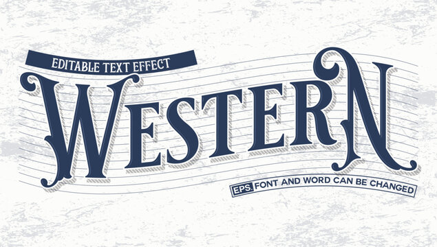 Western Vintage Editable Text Effect with Retro Slab Serif Font