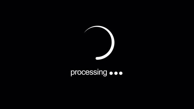 Abstract Circle loading processing bar icon animation  concept . Processing from 0 to 100 transfer on transparent  background. 4K animation with alpha channel 