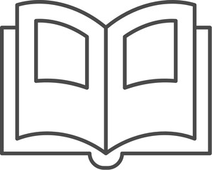 Open Book Icon Education and Literature Line Art Illustration