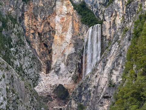 boka waterfall in slovenia