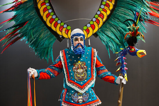Traditional tlaxcala mexican handmade costume mask. Ancient Indigenous heritage. Mexico