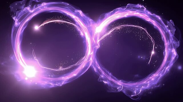 Interlocking Purple Energy Rings in Dark Space