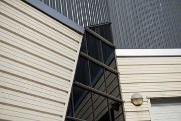 Modern Industrial Building Facade With Geometric Lines