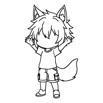 Faceless Chibi Male Kemonomiri Base for Character Design