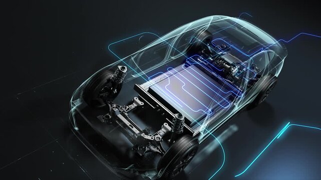 Energy and data flows within a modern electric vehicle structure.