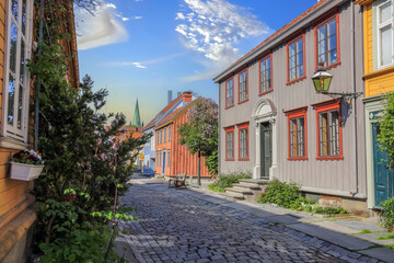 Residential district Bakklandet in Trondheim