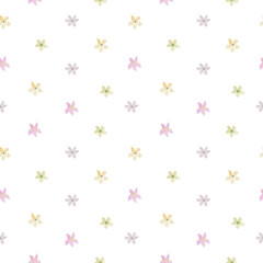 Watercolor Seamless Floral Pattern with Flowers in Soft Pastel Colors