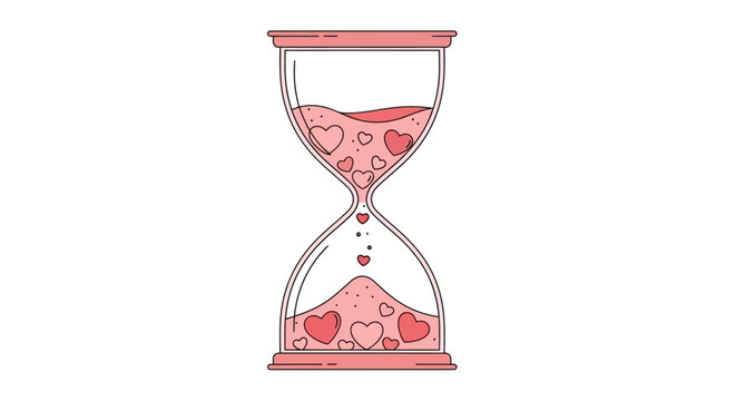 Hourglass with Red Sand Falling Slowly.