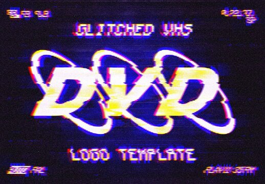 VHS Glitched Text Effect Mockup