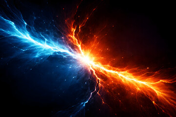 Blue Orange Energy Collision Abstract Background