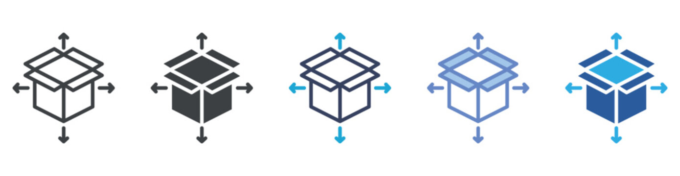 Distribution icon set multiple style collection