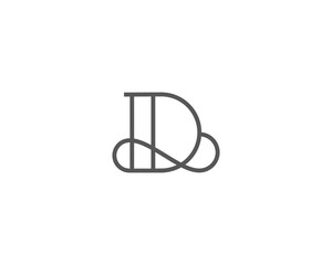 Elegant line curve  logotype. Premium letter D logo design. Luxury linear creative monogram