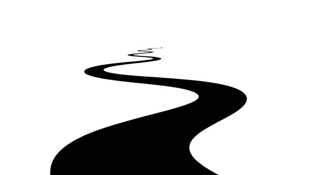 Black Winding Road Silhouette.