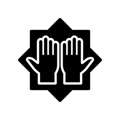 Obraz premium Symbolic Icon of Hands Praying Featured in Minimalist Decorative Frame