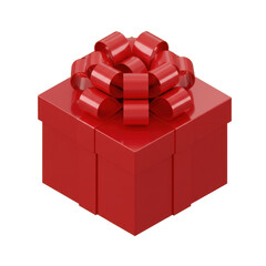 Fototapeta premium Shiny Red Gift Box with a Big Ribbon Bow